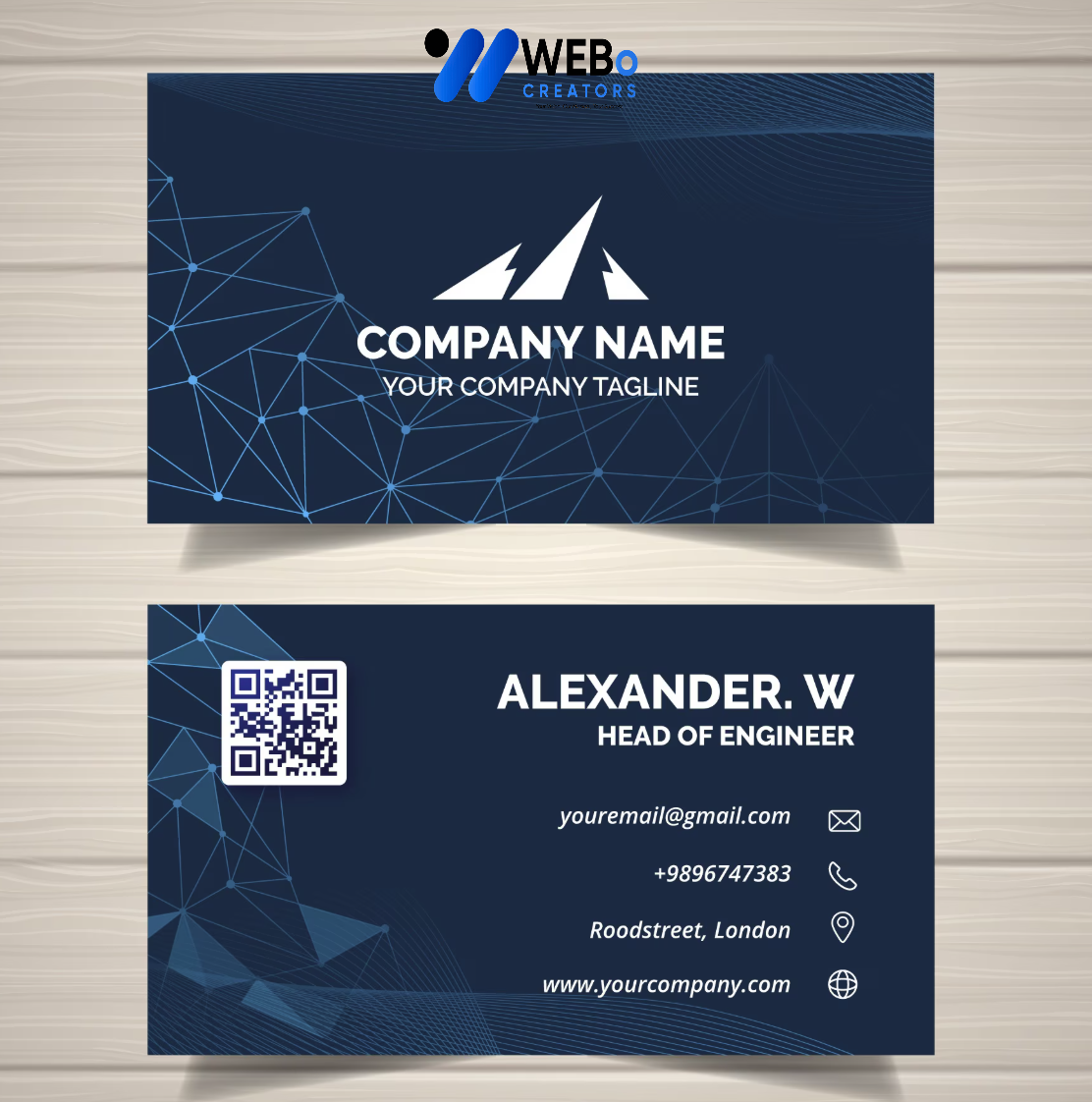 Elegant Professional Business card design with golden stripes Agency in Texas